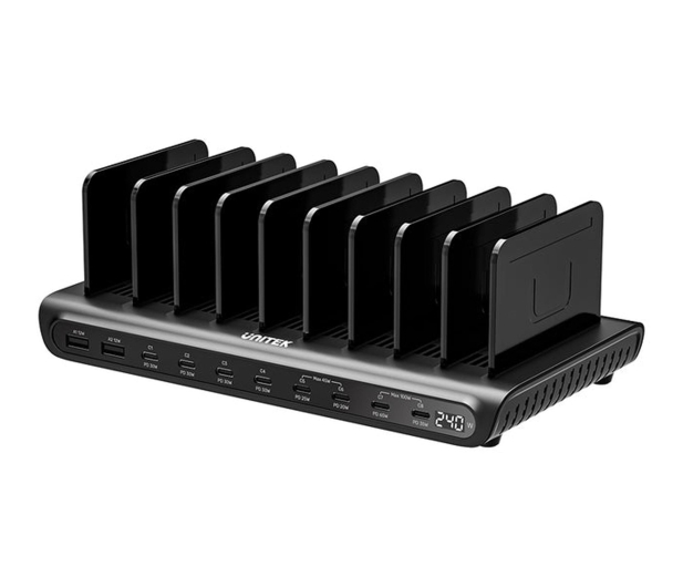 Unitek Stacja ładująca  240W 10-portowa 8x usb-c 2x usb-a - 1455240 - zdjęcie 2